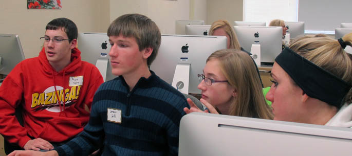 Pictured are high school students at Point Park's inaugural Mathematics Symposium.