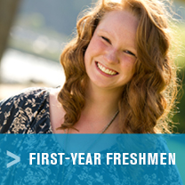 Image of a first-year freshman student at Point Park for web users to click on to learn more about undergraduate programs.