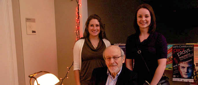 Pictured is author E.L. Doctorow with Point Park students at the Prague Writers' Festival. | Photo by Allie Wynands