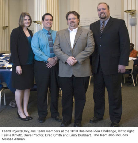 Members of the TeamProjectsOnly team that competed in the 2010 Business Idea Challenge. | Photo by Bethany Foltz