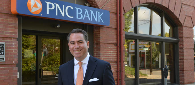 Pictured is M.B.A. alumnus David Bush, relationship manager and assistant vice president at PNC Bank and a 2014 
