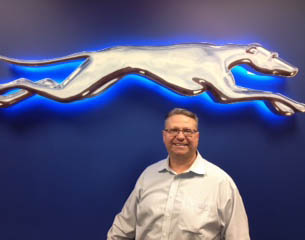 Pictured is Jeffery Driscoll, 2013 B.A. in organizational leadership alumnus and area manager for Greyhound. | Photo submitted by Driscoll