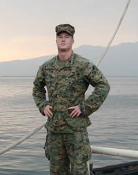 Marine veteran and FEI scholar Josh Forrester stationed in Japan.