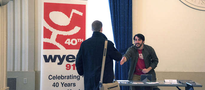 Point Park's School of Communication welcomed employers from throughout the region to it's annual Internship Fair, held March 17 in the Lawrence Hall Ballroom. Photo | Chris Squire