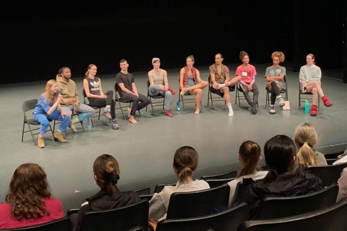 Alonzo King LINES Ballet company members host a Q&A with students. Photo | Etta Partridge