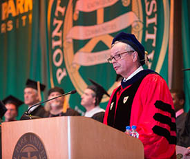 Pictured is Provost John Pearson at Convocation 2016.