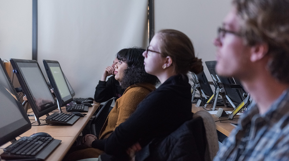 Pictured is a class at Point Park University. Photo by Nick Koehler.