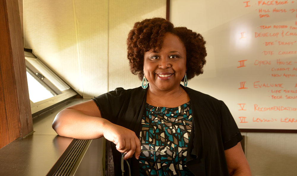 Pictured is Ed.D. alumna Cheryl Hall-Russell. Photo by Jim Judkis.