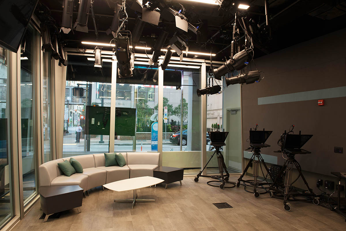 The video studio in the Center for Media Innovation. Photo | Chris Rolinson