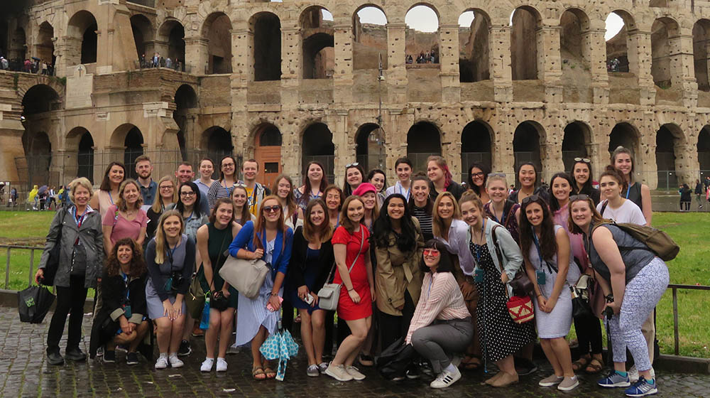 Pictured are Point Park University students in Italy. Photo | Nikole Pampena
