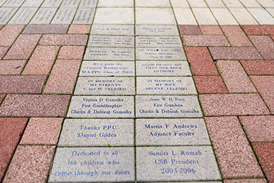 A photo of the bricks in alumni park. Photo | Paul Koontz