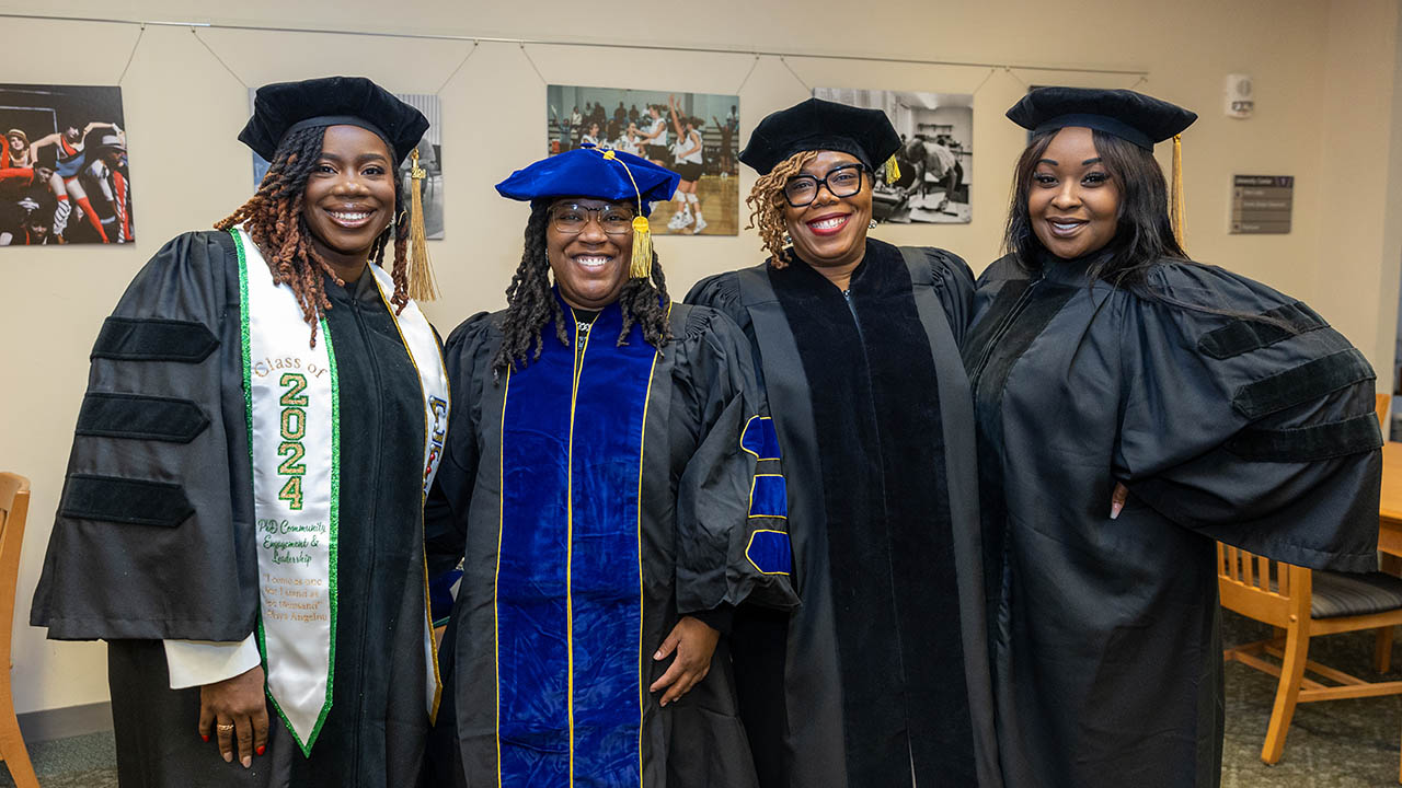 Students at the Fall Hooding ceremony. 