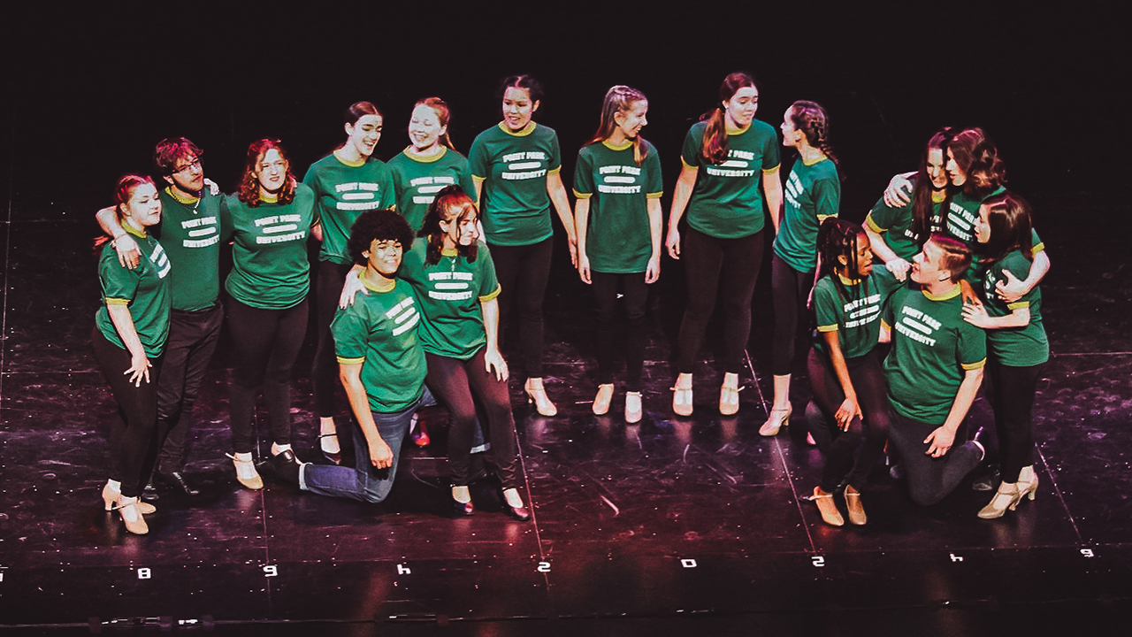 Theatre Intensive participants perform on the PNC Theatre stage in the University's Pittsburgh Playhouse. 