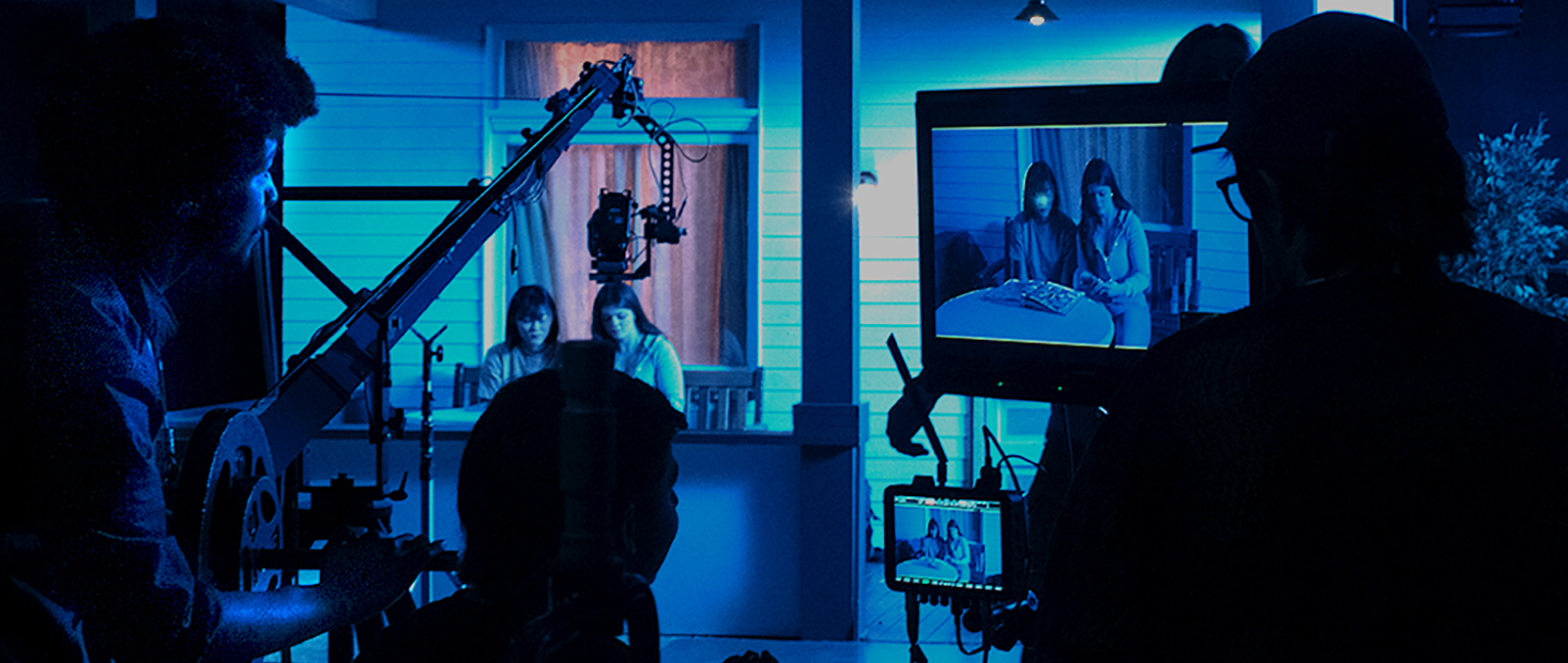 Film students use the soundstage on campus, which provides professional learning opportunities in directing, cinematography, audio work, lighting work and aesthetics.