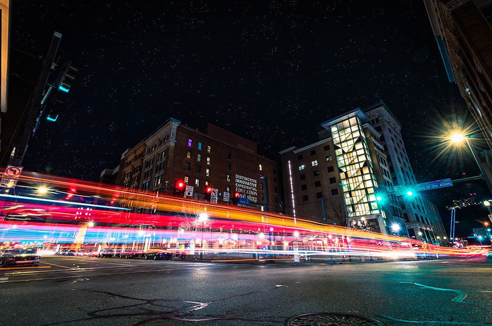 Nighttime city scene