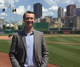 Pictured is Josh Croup, an intern with The Pittsburgh Pirates. Photo | Kelsey Veydt