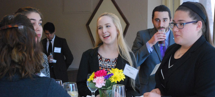 Pictured are students at Point Park's 2017 Etiquette Dinner. | Photo by Sydney Patton