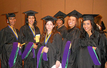 Pictured is Alethia Bush at graduation with her cohort class. Photo submitted by Bush.