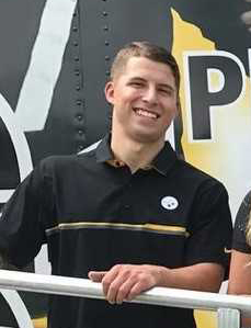 Pictured is John Blattenberger at his Steelers internship. Photo submitted by Blattenberger.