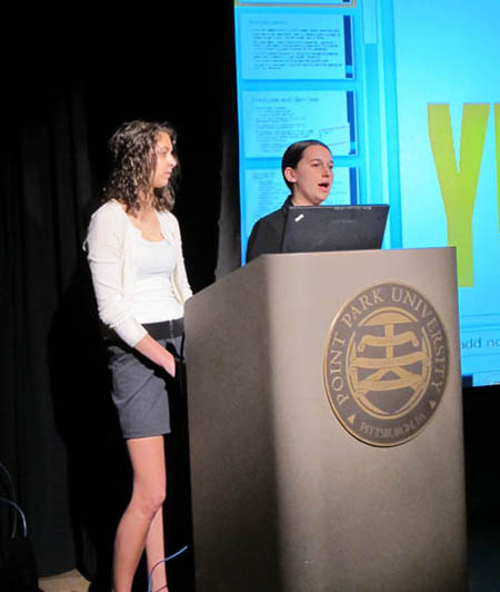 Alison Zawinski and Danielle Berkebile presented their business plan at the 2011 Business Plan Contest.