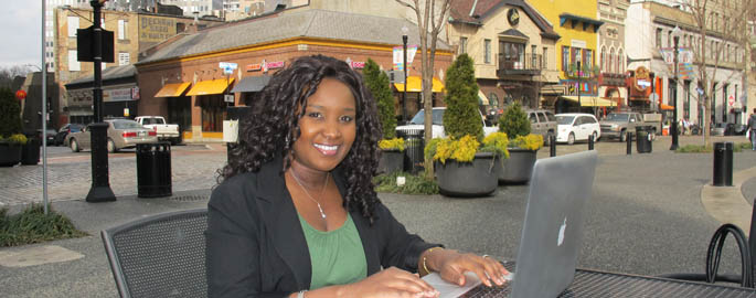 Pictured is 2011 Point Park M.B.A. alum May Lebo, a social media manager for Kali TV Online.