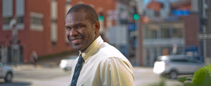 Pictured is M.B.A. alum and PNC financial consultant, Thomas Louisy. | Photo by Chris Rolinson