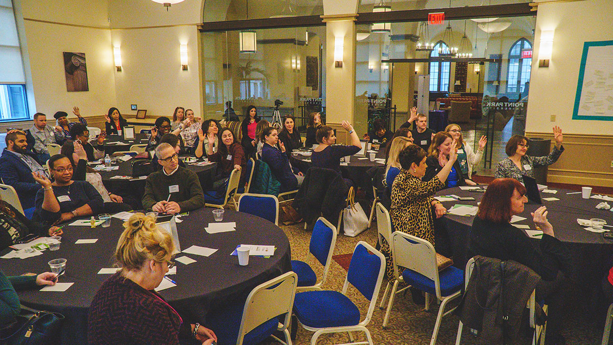 Pictured is the 2020 International Women's Day event at Point Park University. Photo by Emma Federkeil.