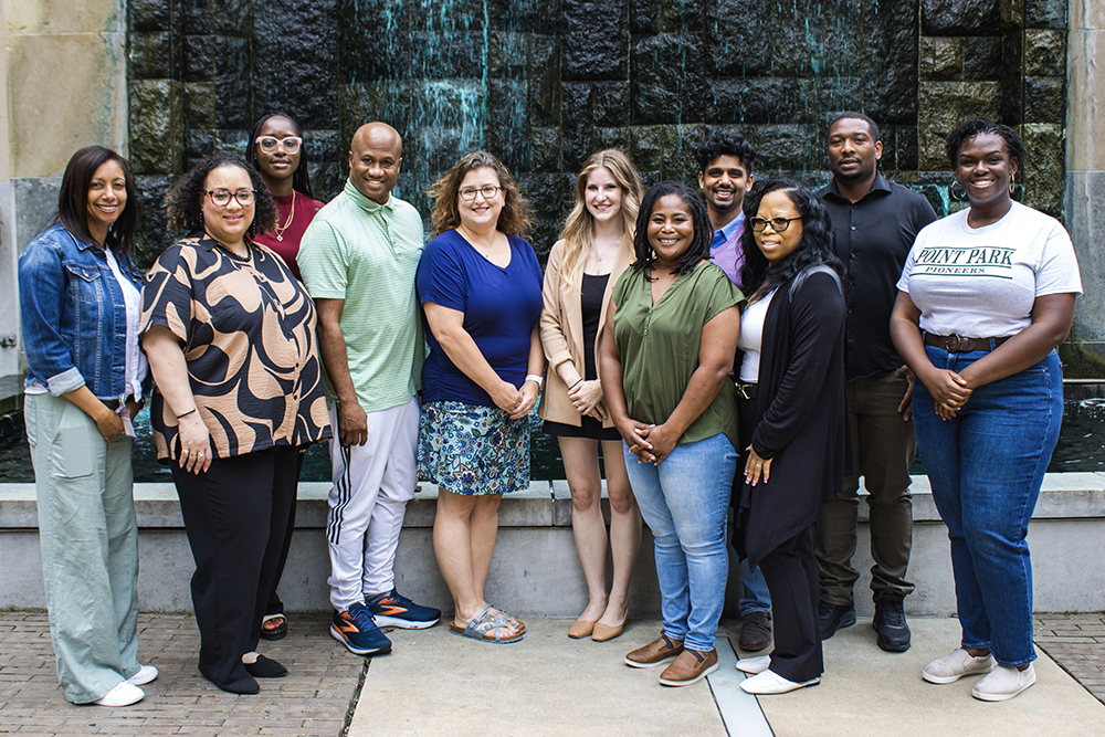 Pictured are members of the Fall 2024 cohort in the Ph.D. in Community Engagement program. Photo by Nadia Jones.