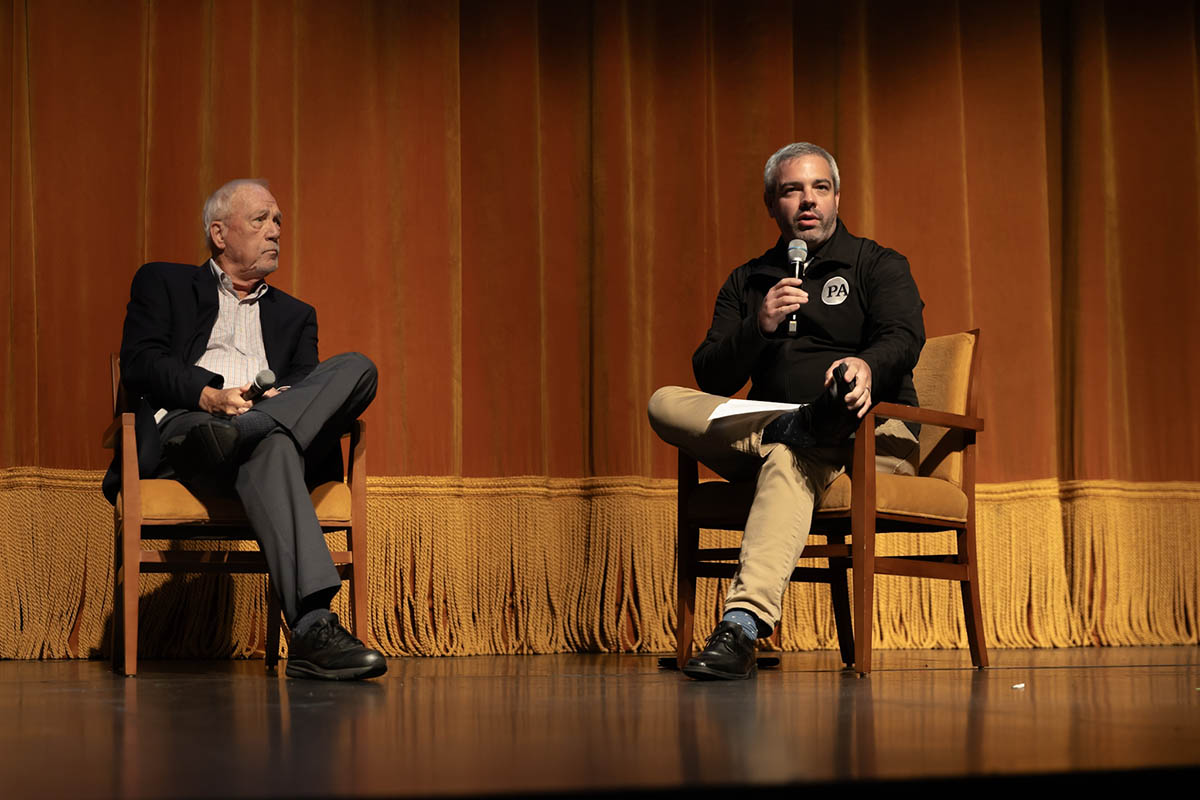 Walter "Robby" Robinson of the Boston Globe and Chris Baxter of Spotlight PA lead the discussion "Spotlight on Spotlight." 