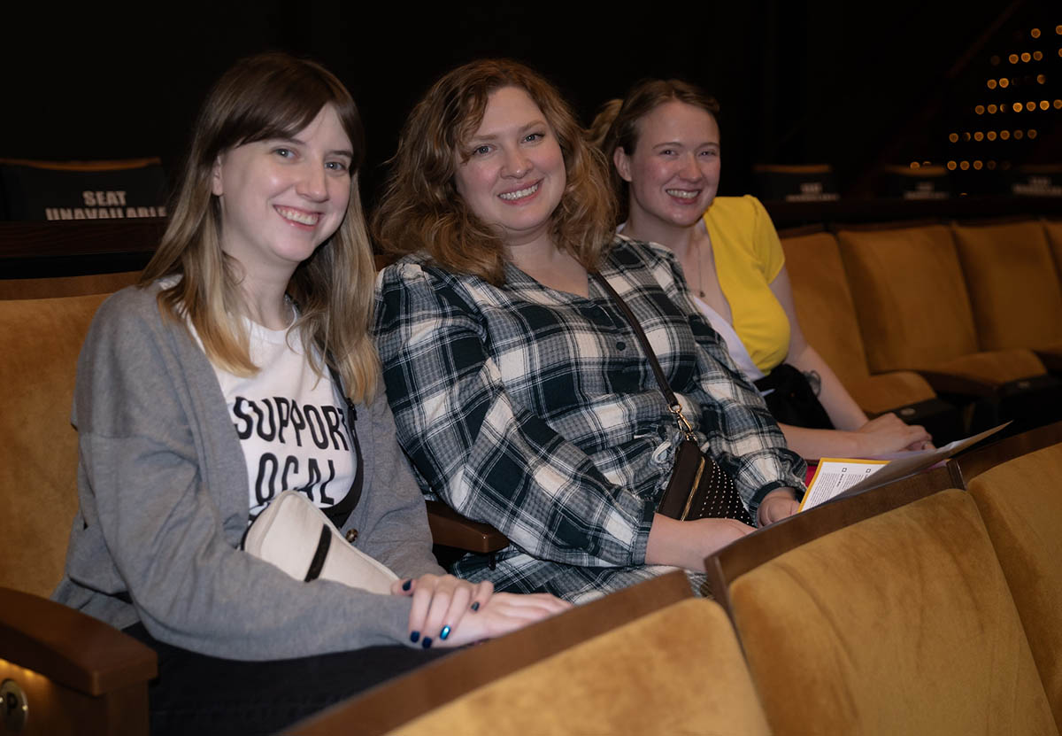 CMI staff Olivia Valyo, Tara Maziarz Myers and alumna Casey Hoolahan. 