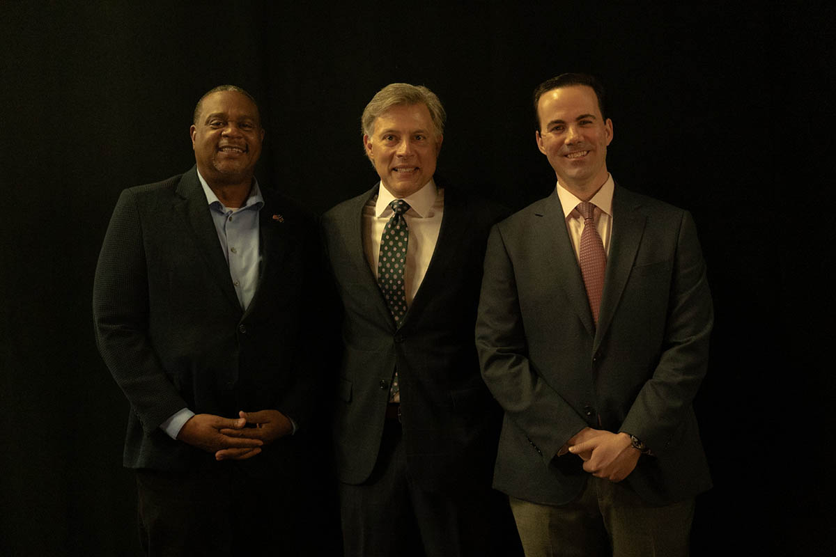 Mayor Ed Gainey, Andrew Conte, CMI director, and Robert Costa.