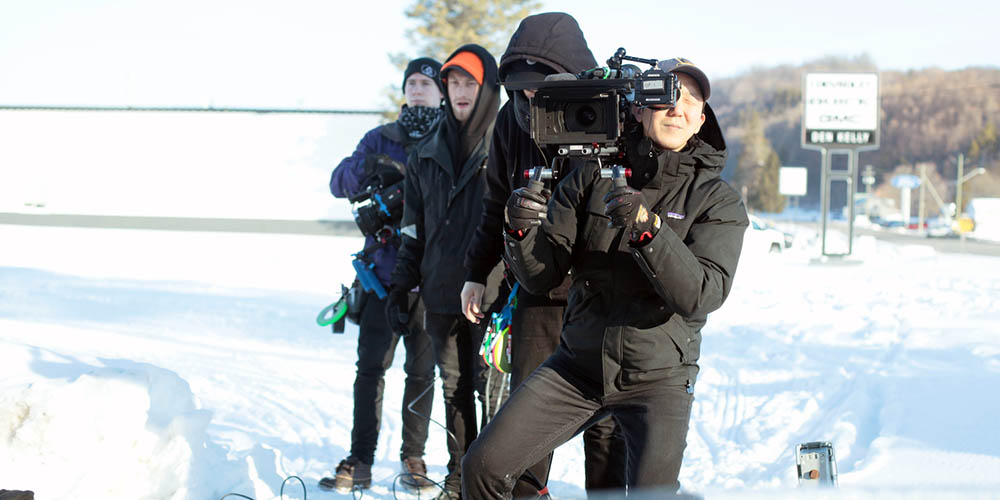 Kyu Park on the set of "Scarlet Winter" on Apple TV.