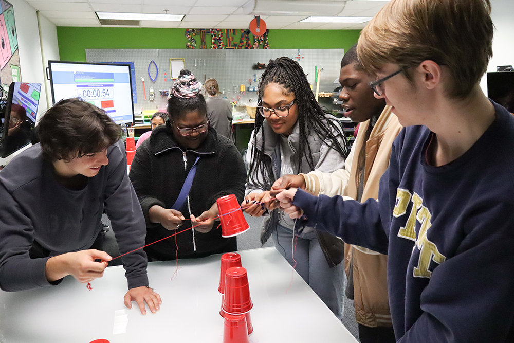 Pictured are students playing a game during Destination Special Education. Photo by Chloe Humway. 