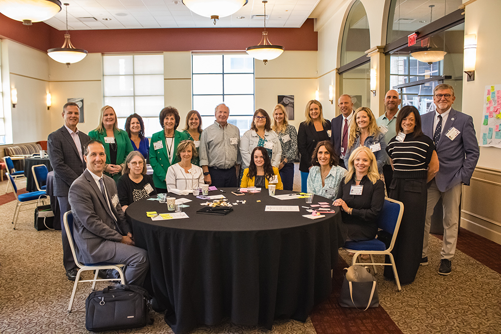 Pictured are attendees at the Reimagining Higher Ed Partnership event at Point Park University. Photo by Nadia Jones.