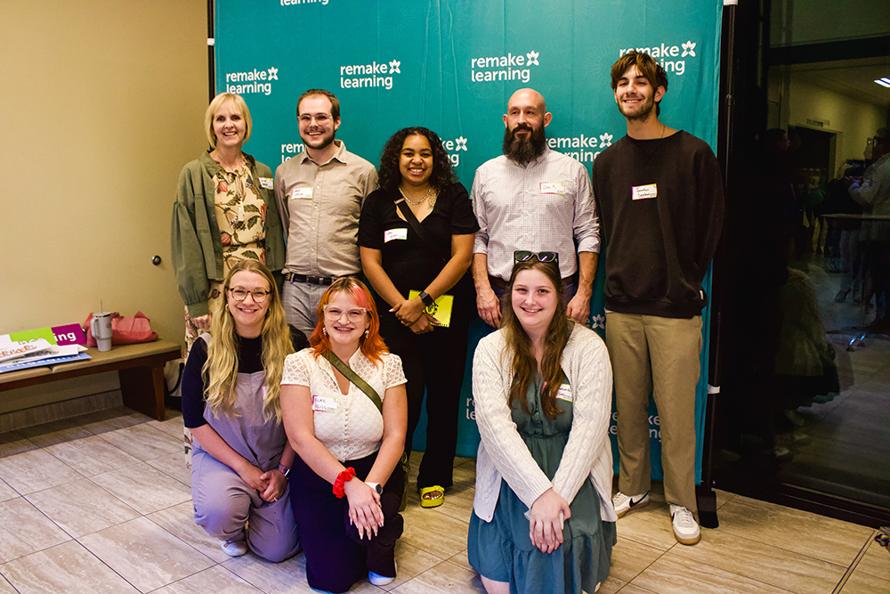 Pictured are School of Education students, faculty and staff at the Remake Learning assembly. Photo by Nadia Jones.