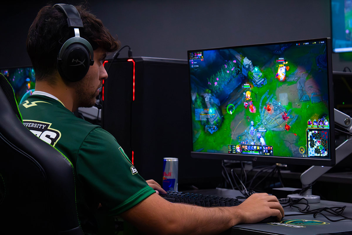 A team member competes in esports.